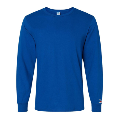 Russell Athletic Combed Ringspun Long Sleeve T-shirt In Blue