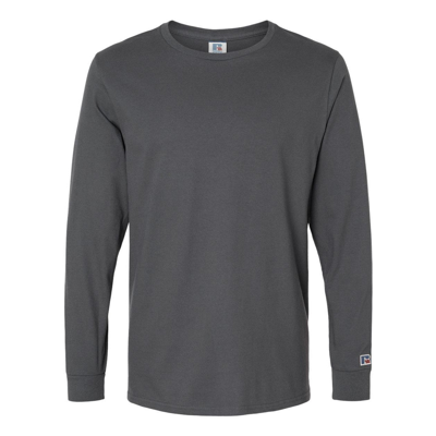Russell Athletic Combed Ringspun Long Sleeve T-shirt In Grey