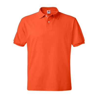 Hanes Ecosmart Jersey Polo In Orange