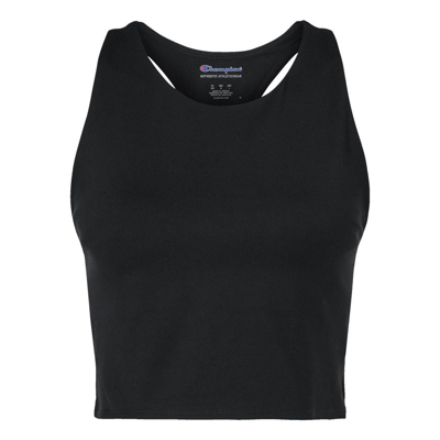 Champion Women's Ribbed Soft Touch Racerback Crop Top In Black