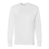 Hanes Authentic Long Sleeve Pocket T-shirt In White
