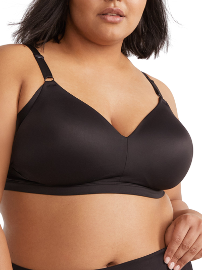 Warner's Women's No Side Effects Wire-free T-shirt Bra In Black