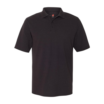 Hanes X-temp Piqu Polo With Fresh Iq In Black