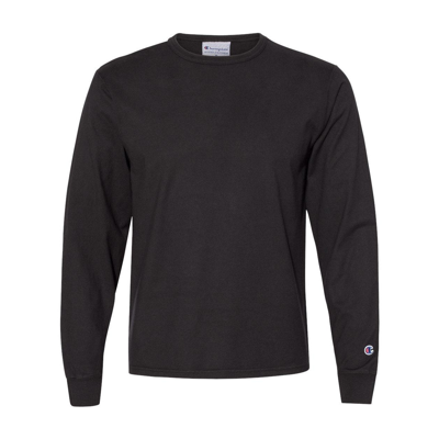 Champion Garment-dyed Long Sleeve T-shirt In Black