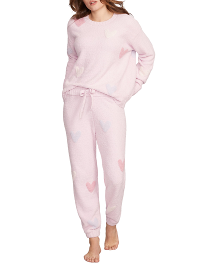 Bare The Cozy Sweater Knit Lounge Set In Heather Blush