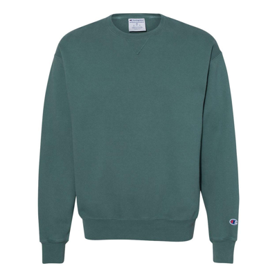 Champion Garment-dyed Crewneck Sweatshirt In Green