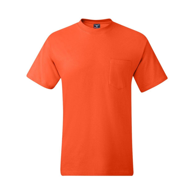 Hanes Beefy-t Pocket T-shirt In Orange