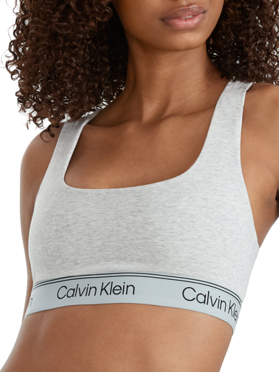Calvin Klein Athletic Bralette In Grey Heather