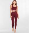 Body Up Seamless Rib Leggings In Merlot