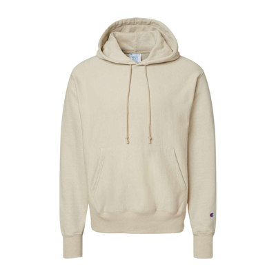 Champion Reverse Weave Hooded Sweatshirt In Beige