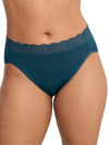 Vanity Fair Flattering Lace Hi-cut Brief In Endless Blue Stripe