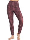 Body Up Yoga Leggings In Maroon Snakeskin