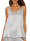 Pj Harlow Laura Satin Racerback Tank In Dark Silver In Multi