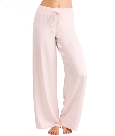 Pj Harlow Jolie Satin Crop Lounge Pants In Blush