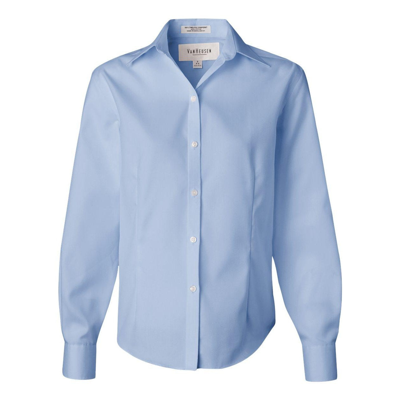 Van Heusen Women's Non-iron Pinpoint Oxford Shirt In Blue