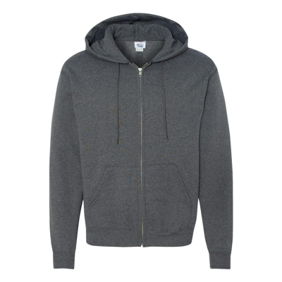 Champion Powerblend Full-zip Hooded Sweatshirt In Grey