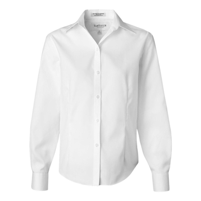 Van Heusen Women's Non-iron Pinpoint Oxford Shirt In White