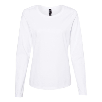 Hanes Perfect-t Womens Long Sleeve Scoopneck T-shirt In White