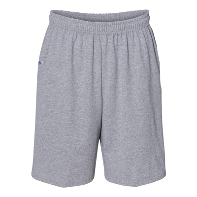 Russell Athletic Essential Jersey Cotton Shorts With Pockets In Blue