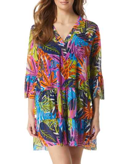 COCO REEF WOMEN'S ELECTRIC JUNGLE ENCHANT COVER-UP DRESS