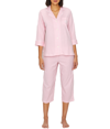 Ralph Lauren Further Lane Capri Knit Pajama Set In Pink Stripe