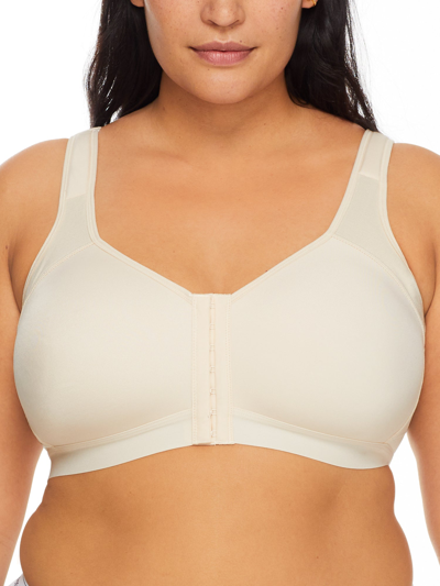 Leading Lady Lilian Back Smoothing Front-close Wire-free Bra In Whisper Nude