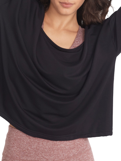 Body Up Cinched Hem Top In Black Heather