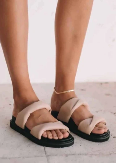 Billini Rhett Dual Strap Puffy Sandal In Cashew In Beige