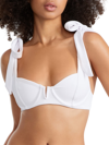 Beach Riot Blair Tie Shoulder Bikini Top In White