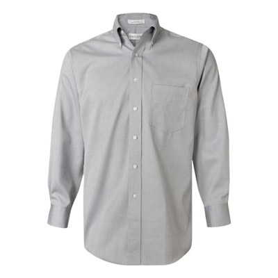 Van Heusen Non-iron Pinpoint Oxford Shirt In Grey