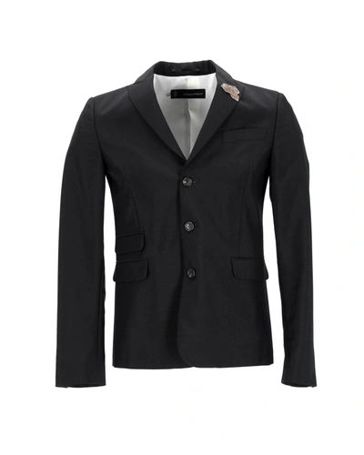 Dsquared2 Blazer With Pins In Black Polyester