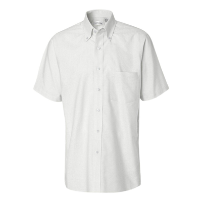 Van Heusen Short Sleeve Oxford Shirt In White