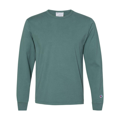 Champion Garment-dyed Long Sleeve T-shirt In Green