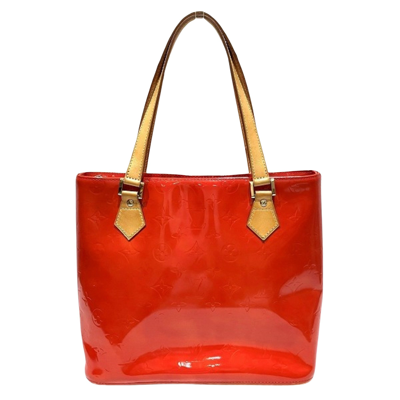 Pre-owned Louis Vuitton Houston Patent Leather Shoulder Bag () In Red