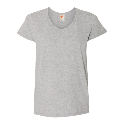 Hanes Essential-t Womens V-neck T-shirt In Orange