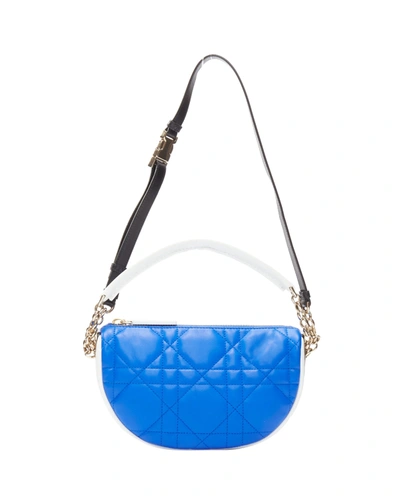 Dior Christian  2022 Vibe Blue White Cannage Lambskin Hobo Shoulder Bag