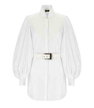 Elisabetta Franchi White Shirt Dress With Belt