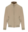 Barbour Logo Embroidered Zipped Bomber Jacket In Beige
