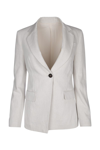 Brunello Cucinelli Gabardine-weave Single-breasted Blazer In Gesso