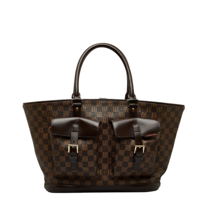 Pre-owned Louis Vuitton Manosque Canvas Tote Bag () In Brown