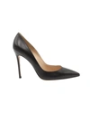 GIANVITO ROSSI GIANVITO 105 POINTED TOE PUMPS IN BLACK LEATHER