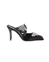 Manolo Blahnik Lurum Crystal-embellished Mules In Black
