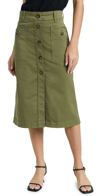 Joe's Jeans The Premium Cargo Midi Skirt Burnt Olive In Burnt Olive