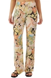 O'neill Juniors' Floral-print Johnny Elastic-waist Straight-leg Pants In Yellow Multi Colored