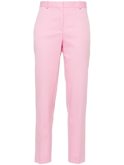 Versace Pressed-crease Tapered-leg Trousers In Pink