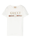 Gucci Boys White Red Kids Vintage Brand-print Cotton T-shirt 4-10 Years In White