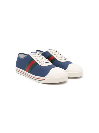 Gucci Sneakers Con Dettaglio Web In Blue