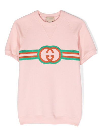 Gucci Abito Con Incrocio Gg In Pink