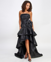 CITY STUDIOS JUNIORS' STRAPLESS HIGH-LOW TAFFETA GOWN, CREATED FOR MACY'S