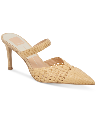 DOLCE VITA WOMEN'S KALINE RAFFIA STRAPPED STILETTO MULES